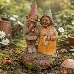 Vintage Tom Clark Martha & Jay Gnome Sculpture Signed 1983 Cairn Studio